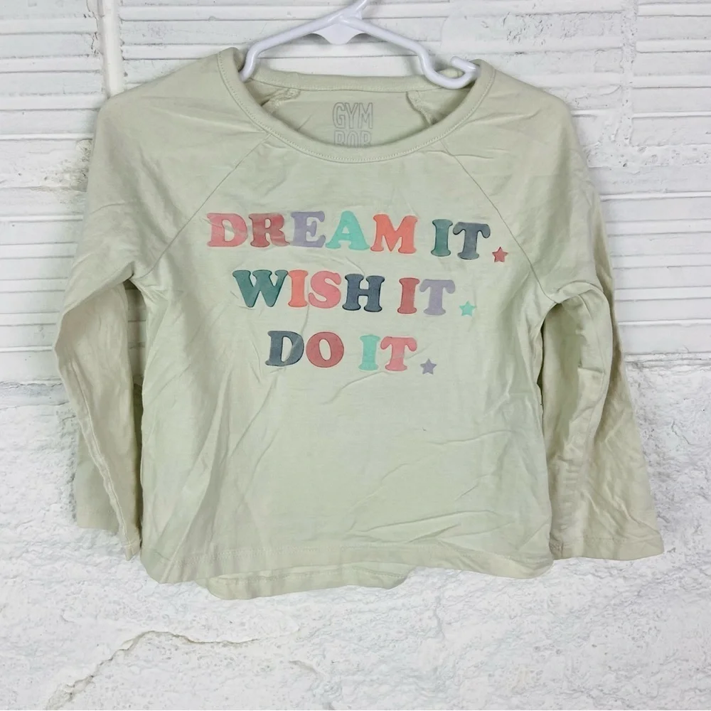 Gymboree velvet dream it wish it do it Cream Cotton long sleeve Shirt size 3T